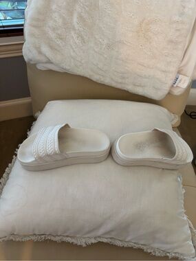 adidas White Platform Adilette Slide Sandals - Thick Sole